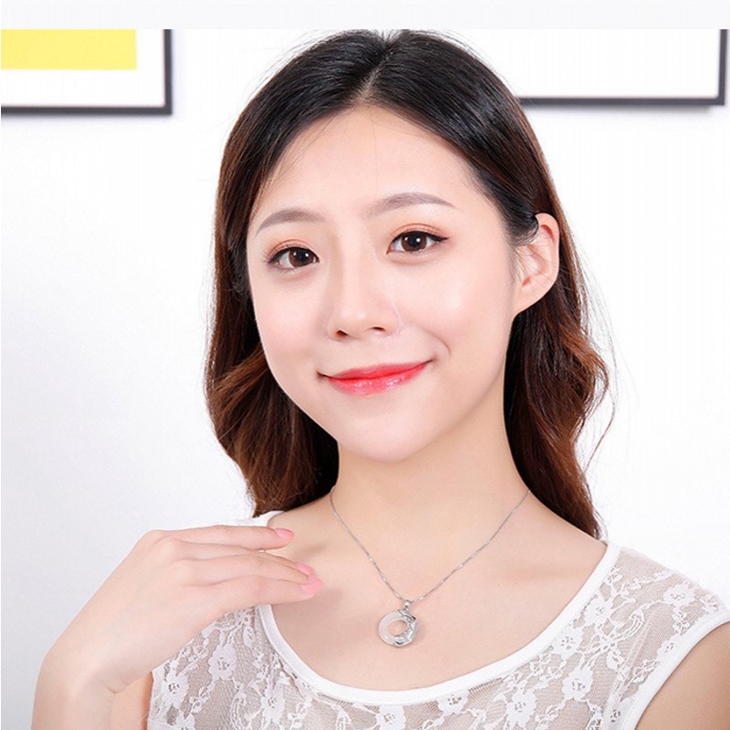 2 Vòng cổ mặt ngọc bích trắng đen thời trang cho cặp đôi