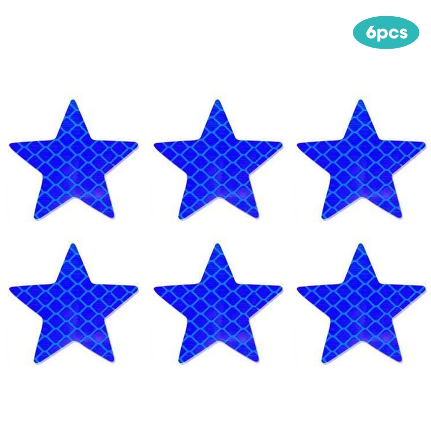 6 Miếng Dán Phản Quang Hình Ngôi Sao Cảnh Báo An Toàn Tự Dính Cho Xe Hơi Xe Tải Xe Máy