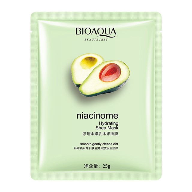 Mặt Nạ Quả Bơ Đàn Hồi Câp Ẩm Mờ Thâm Trắng Da Mask - Bioaqua