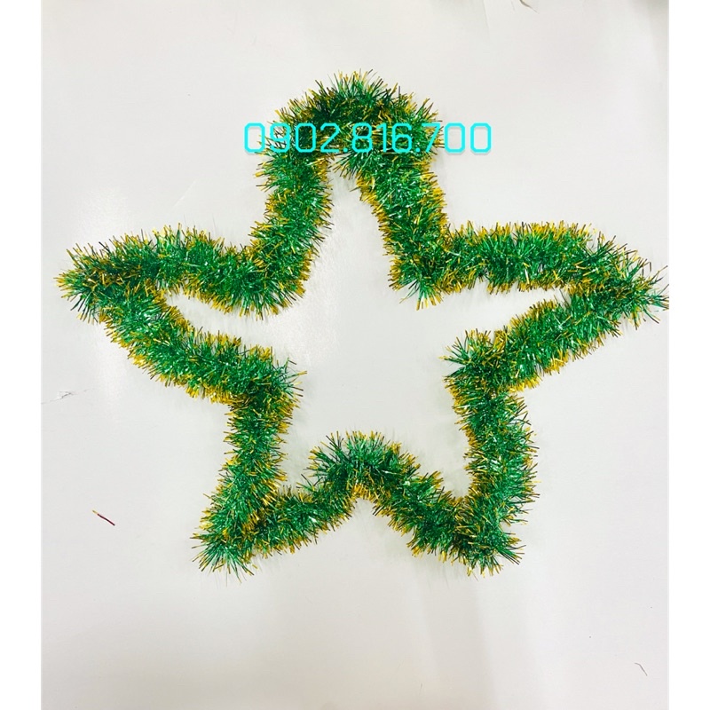 1 Dây kim tuyến xù viền vàng dài 2m phụ kiện trang trí cây thông noel giáng sinh