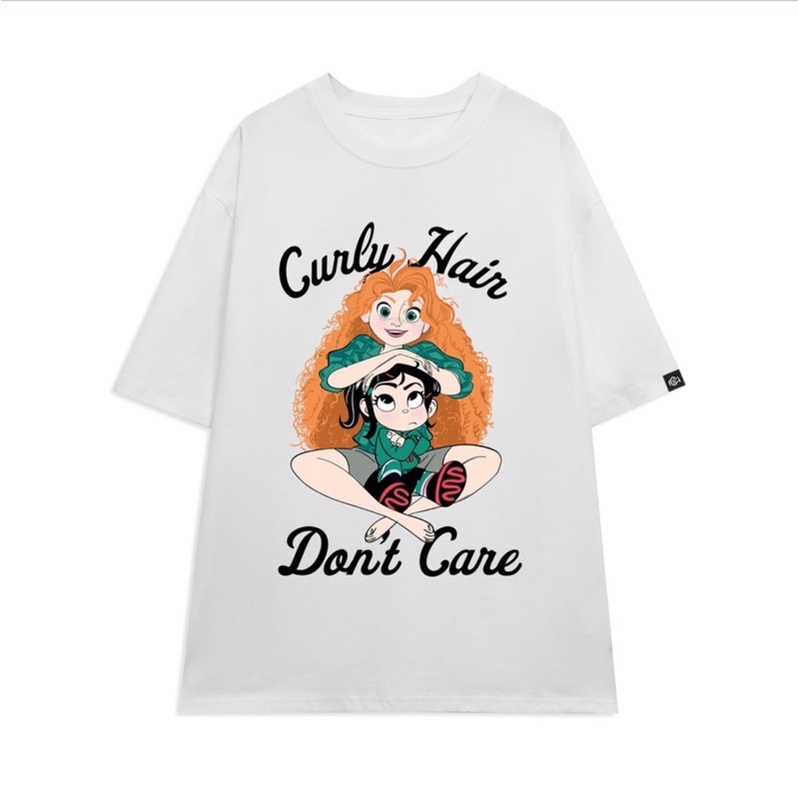 Áo thun phông nam nữ logo tay PINK tay lỡ form rộng CURLY HAIR Unisex