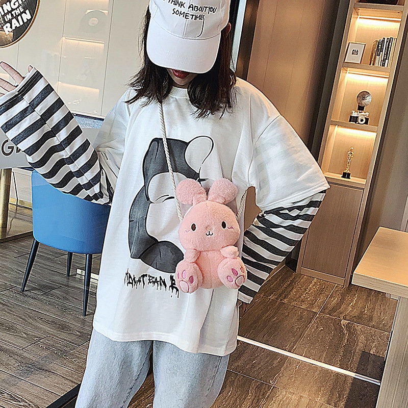 Túi Đeo Chéo Hình Thú Nhồi Bông Dễ Thương Phong Cách Hàn Quốc