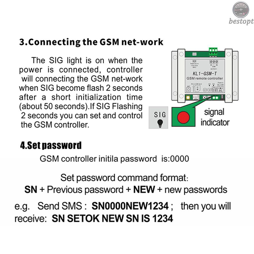 B&O KL2-GSM-T GSM Remote Controller Relay Intelligent Switch Access Controller with 2 Relay Output One NTC Temperature Sensor