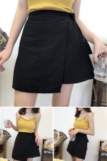 Chân váy buộc nơ vạt lệch
