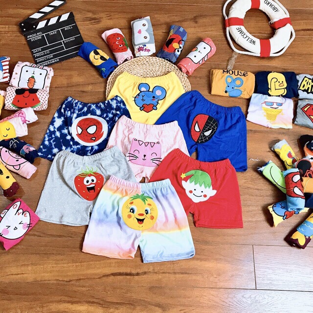 COMBO 5 QUẦN ĐÙI THÊU MÔNG THÚ COTTON (8-18KG)