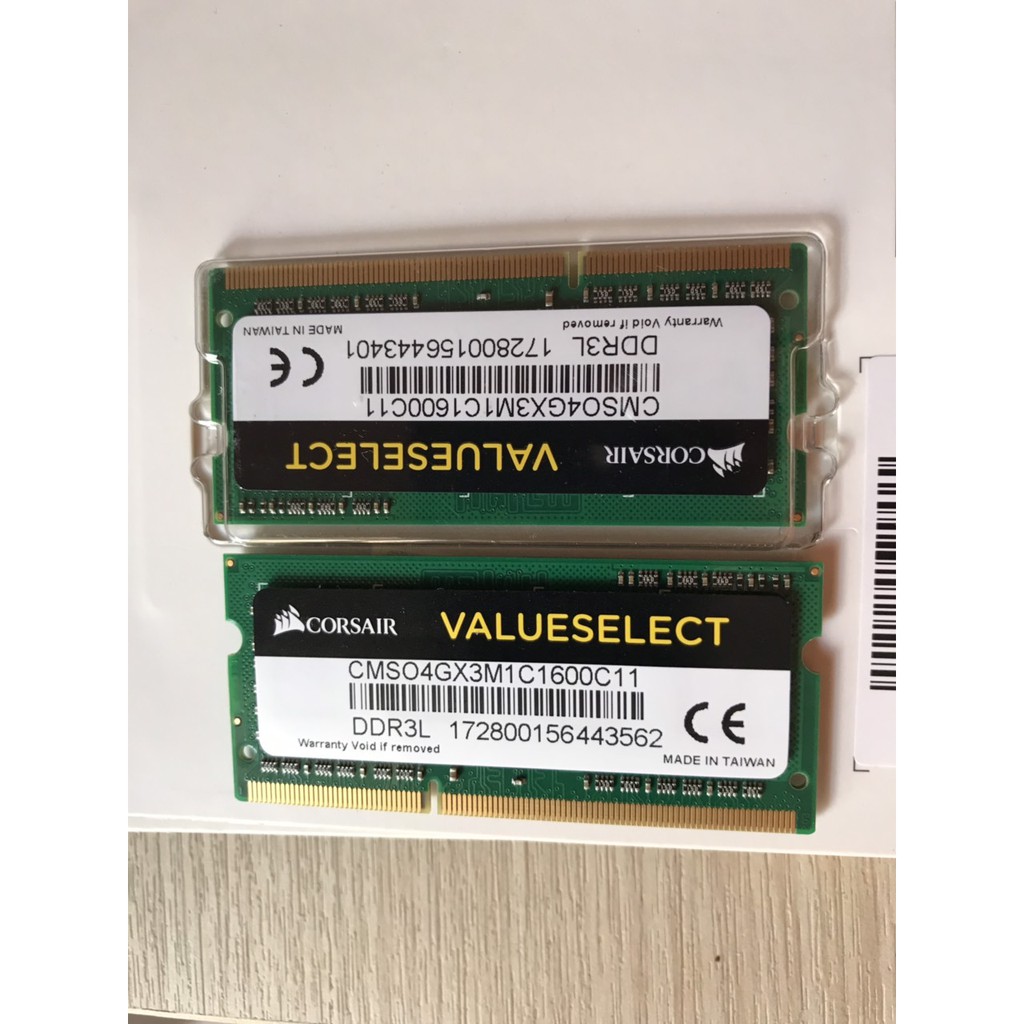 [CHÍNH HÃNG] Ram Laptop Corsair Value DDR3L 4GB 1600Mhz (PC3L-12800s)