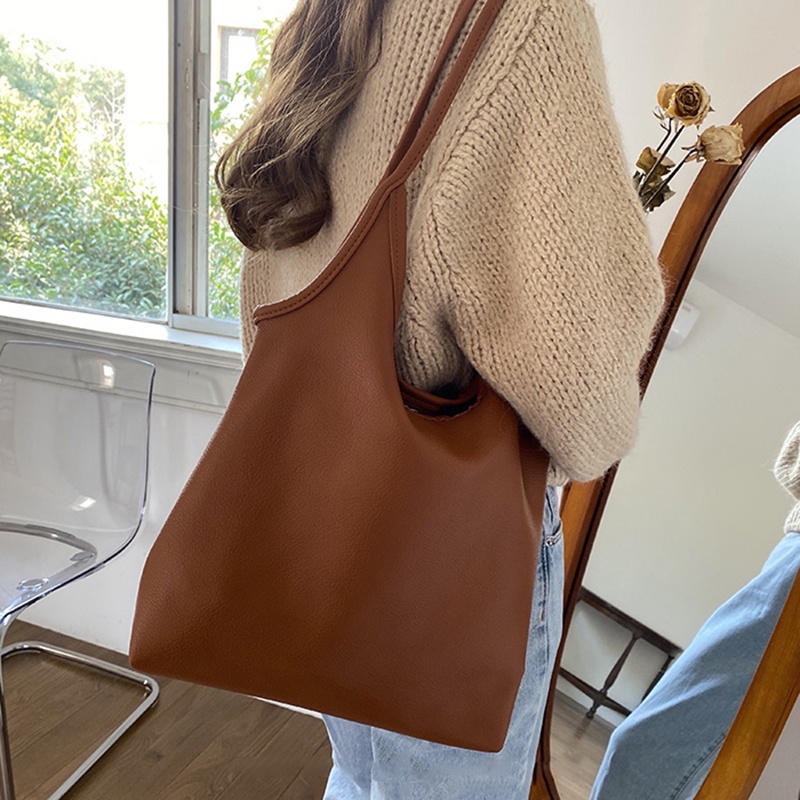 IELGY Túi Xách Da pu Siêu Nhẹ Kích Thước Lớn Phong Cách Hàn Quốc Cho Nữ