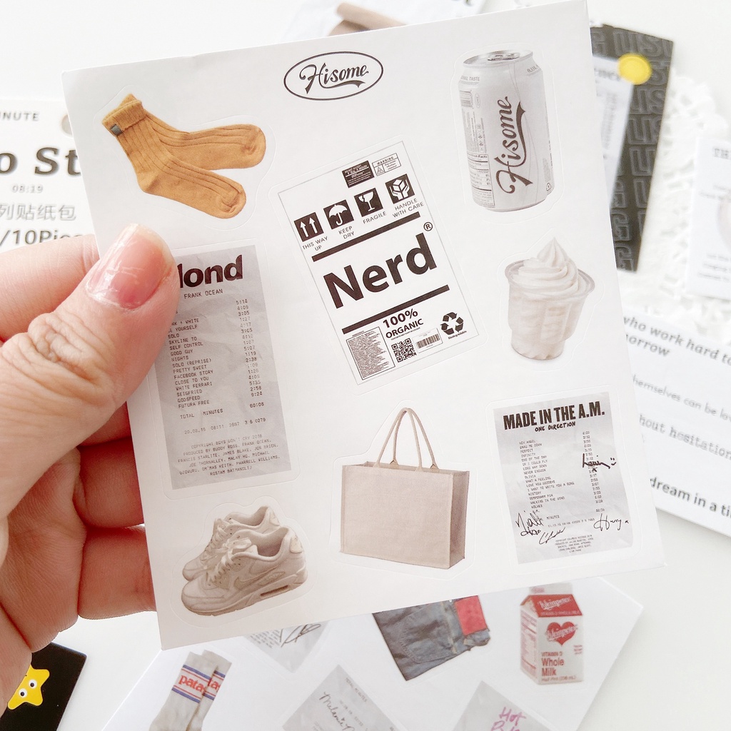 Túi sticker nhãn dán phong cách hiện đại hot trend trang trí sổ tay bullet journal