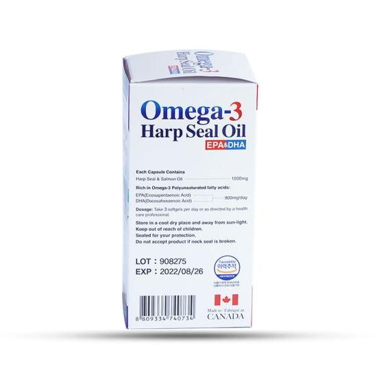 Tinh Dầu Omega 3 Harp Seal Oil 1000mg Tinh Dầu Hải Cẩu Hỗ Trợ Tim Mạch, Thần Kinh, Bổ Mắt 300 Viên
