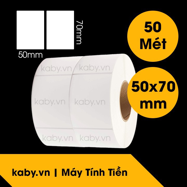 Giấy In Mã Vạch 2 Tem 50x70 mm - Giấy In Tem 2 Hàng 5x7 cm (Cuộn 50 Mét)