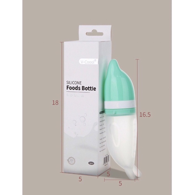 [HCM-GIÁ RẺ] Bình thìa ăn dặm cho bé Vcool kèm túi nhai.