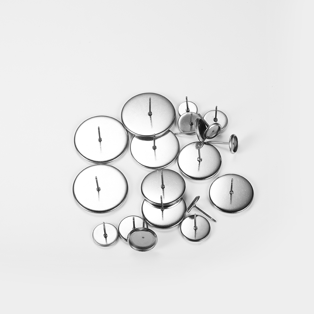 Set 20 đế tròn ST.KUNKKA dập nổi thép không gỉ 6 8 10 cỡ 25mm để làm đồ trang sức thủ công thời trang DIY