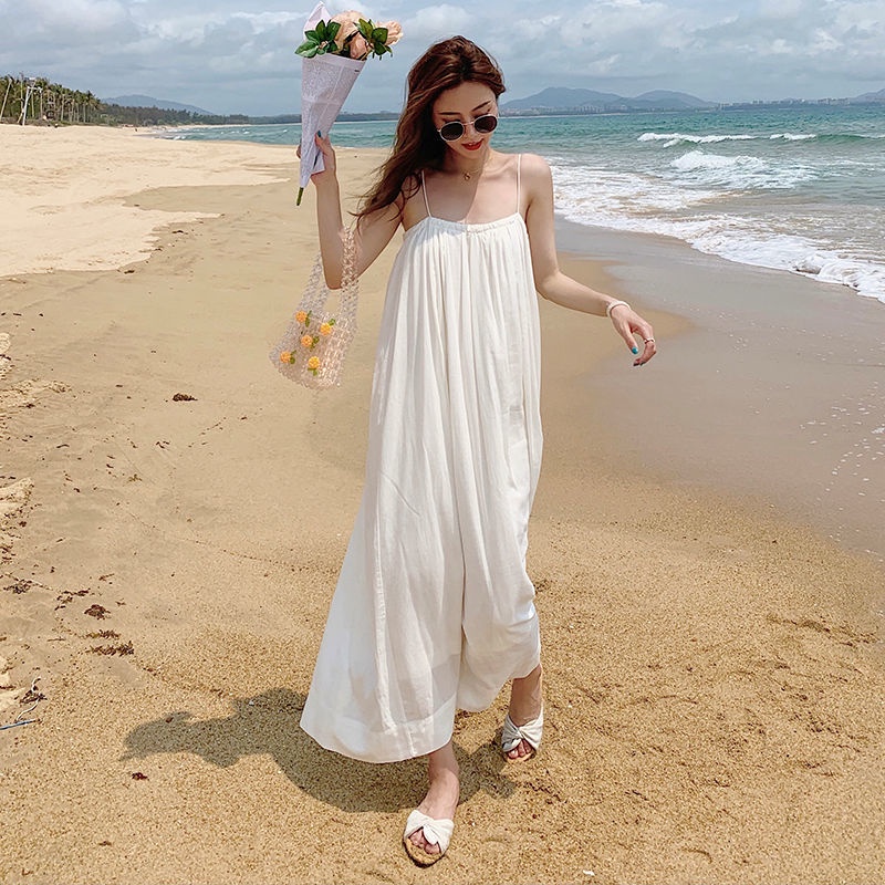 Beach holiday dress White halter dress