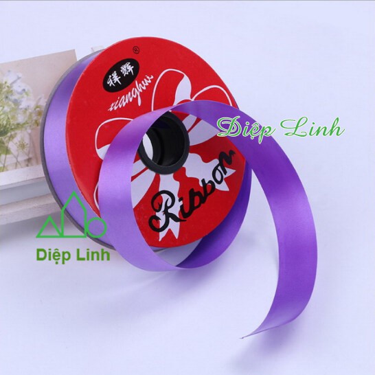 Dây ruy băng bảng lớn trang trí cột bóng 3.2cm dài 35 mét