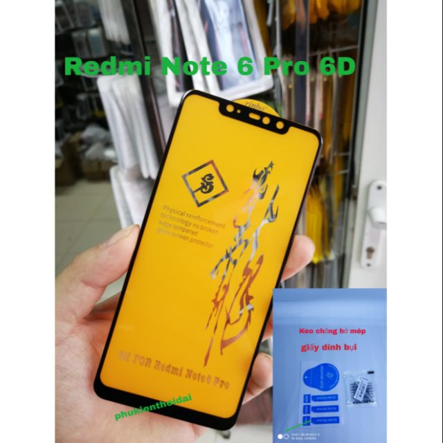 Xiaomi Redmi Note 6 Pro FREESHIP Từ 50k Cường lực 6D Full màn Full keo ( tặng keo chống hở mép )