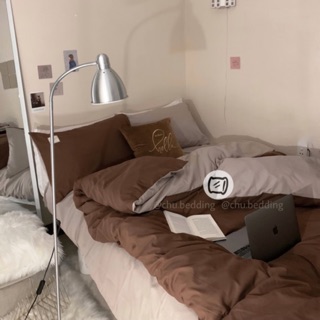 [FREESHIP] ✨Bộ chăn ga gối Cotton đũi: nâu đậm mix beige (màu mới đã cập nhật, khách xem ở hình cuối cùng)