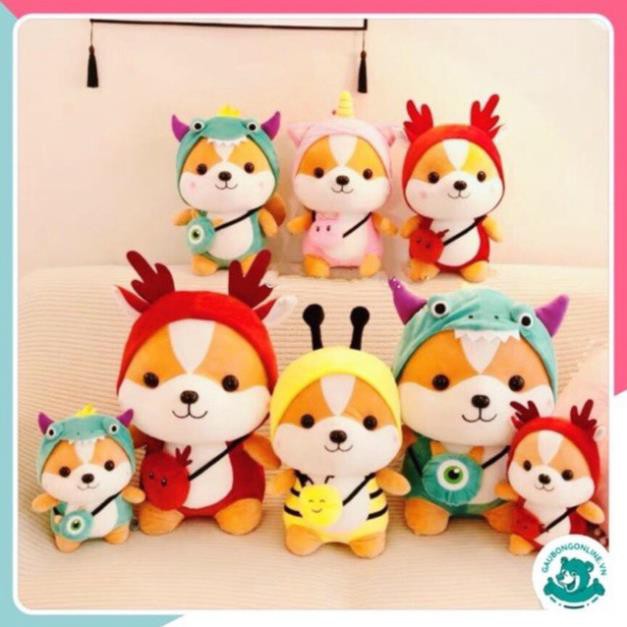 Gấu Bông Chó Shiba Cosplay mềm mịn size nhỏ 25 cm. Hàng cao cấp cho trẻ nhỏ.