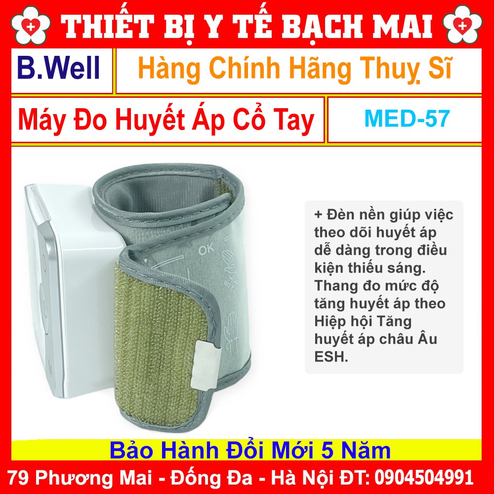 Máy Đo Huyết Áp Cổ Tay B.Well Swiss MED-57