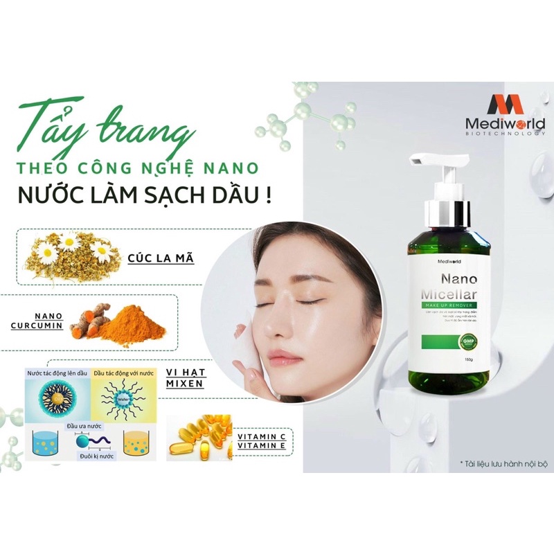 Tẩy trang Nano Micellar Tẩy Trang Công Nghệ Nano, 100% Sinh Học