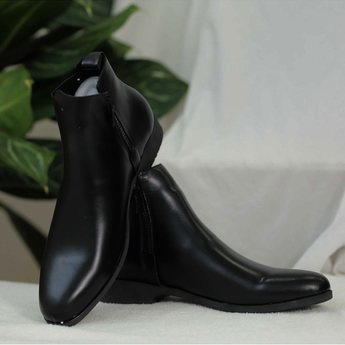 Chelsea Boots Classic da Quilon, giày bốt nam 1 bên kéo khóa, 1 bên phối thun cá tính 2H-P01