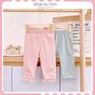 [Mã SKAMCLU8 giảm 10% cho đơn từ 100K] Quần legging lửng hè cotton bé gái 2132 cherry ren