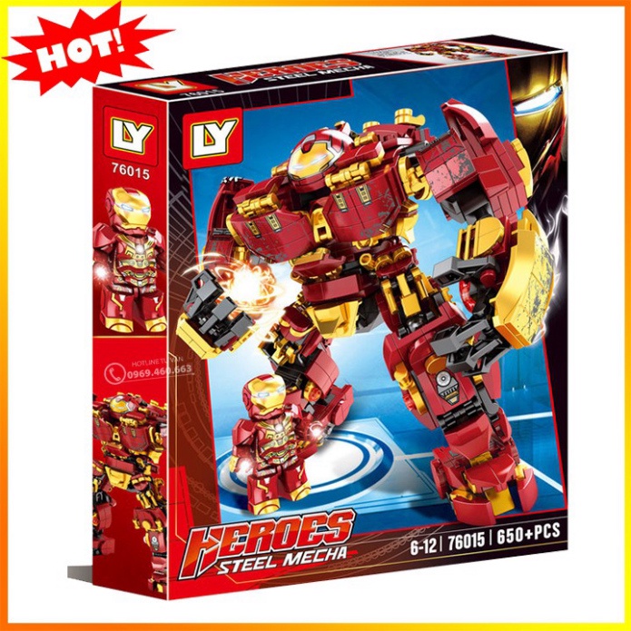 Đồ chơi Xếp hình LEGO Super Heroes LY 76026 Lắp ráp Mô hình Bộ Giáp Sắt Siêu hạng Hulkbuster 1450+pcs
