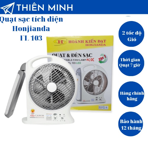 QUẠT SẠC TÍCH ĐIỆN HJD FL101LED-FL103