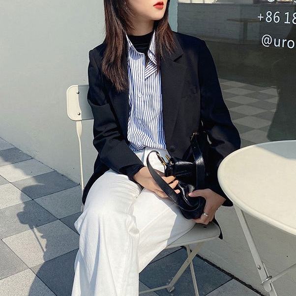 Áo khoác Blazer tay dài thanh lịch phong cách thời trang thu đông dành cho nữ