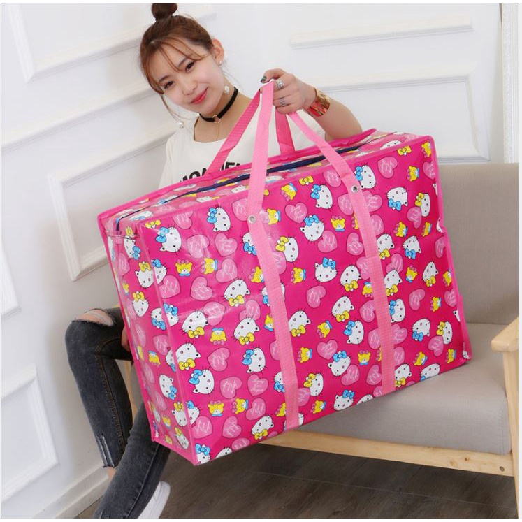 TÚI XÁCH TAY ĐỰNG QUẦN ÁO SIÊU TO CÓ KHOÁ KÉO SIZE 80CM - TÚI BẠC SIÊU TO CHỐNG NƯỚC ĐỰNG VẬT DỤNG CẦN THIẾT CHO NHÀ