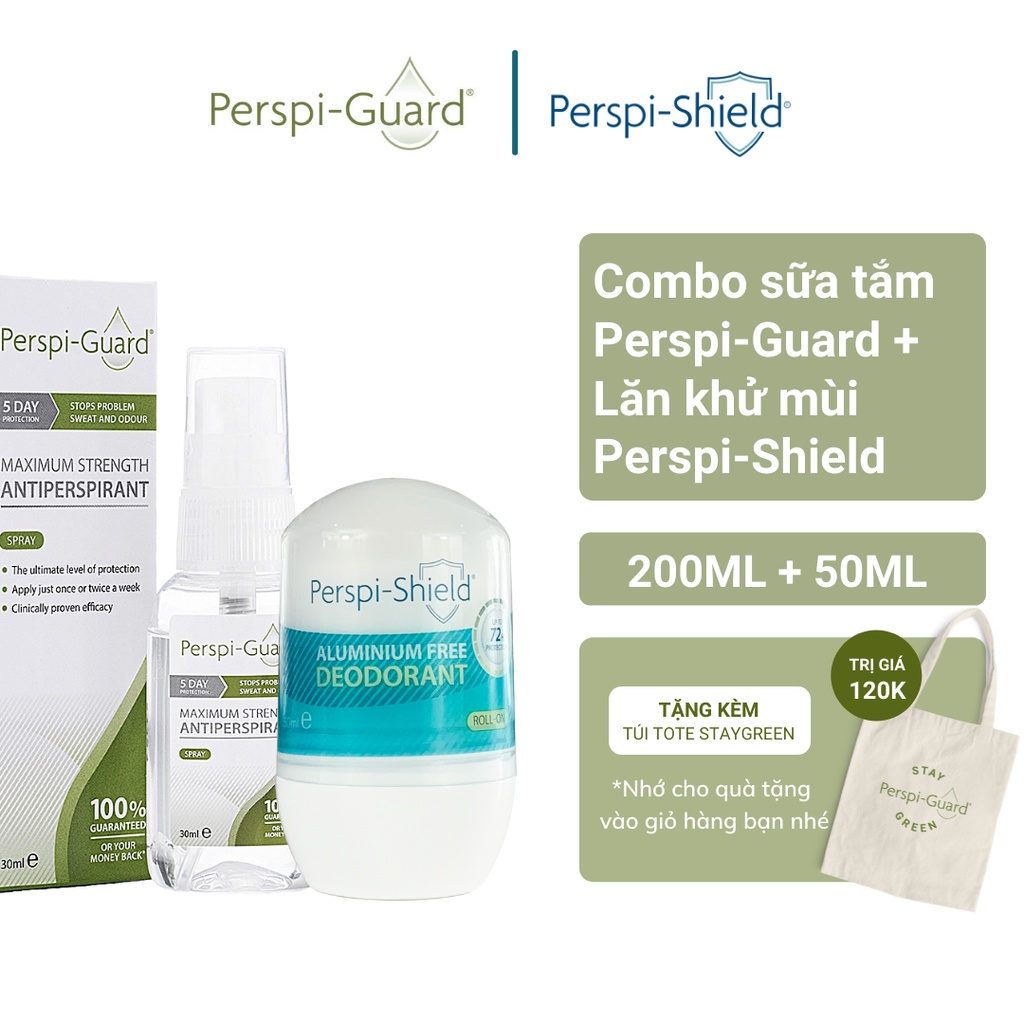 Combo xịt khử mùi Perspi-Guard 30ml + Lăn khử mùi Perspi-Shield 50ml