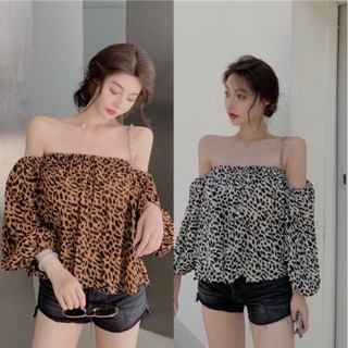 Áo voan beo kiểu rớt vai chất vải voan free size 40 - 53kg