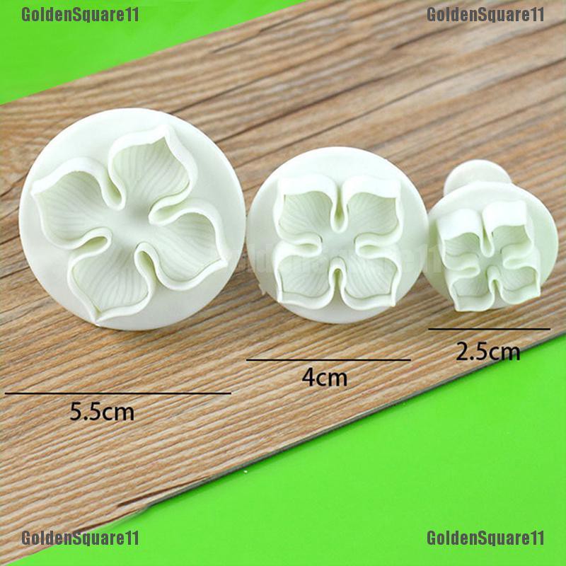 Set 3 Khuôn Nhấn Tạo Hình Hoa Trang Trí Bánh DIY