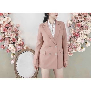 [ Ảnh Thật ] Áo Blazer hồng cực xinh . Áo khoác blazer . Blazer nữ dầy dặn . Áo vest hồng