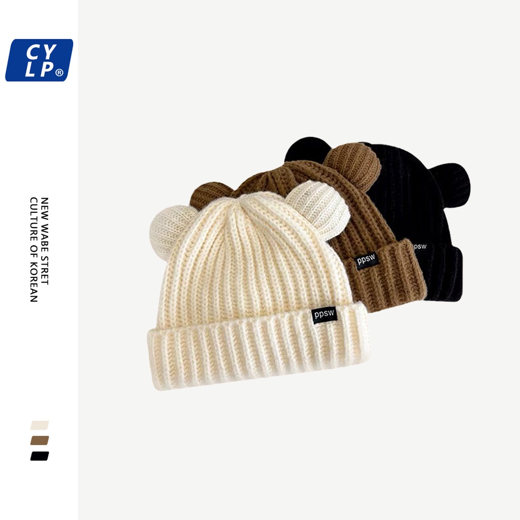 Mũ Len Dệt Kim Chống Lạnh In Chữ Phong Cách Hàn Quốc Cho Nữ