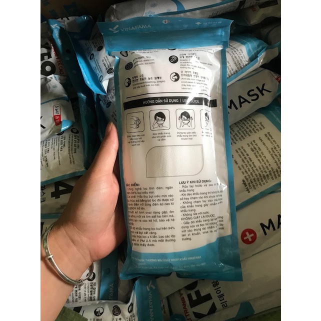 KHẨU TRANG KF94 VINAFAMA KHẨU TRANG 4D HÀN QUỐC 4 LỚP KHÁNG KHUẨN