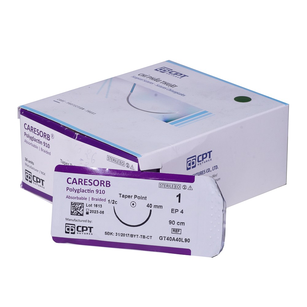 Chỉ CPT Caresorb Polyglactin 910, chỉ phẫu thuật tự tiêu tổng hợp đa sợi