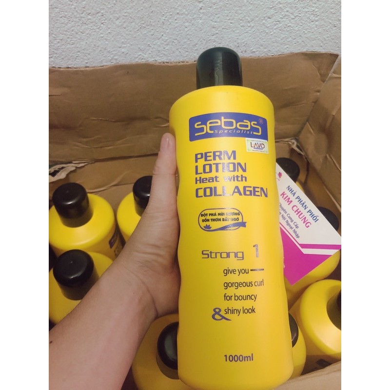 Cặp uốn nóng, setting Sebas Perm Lotion Collagen 1000ml