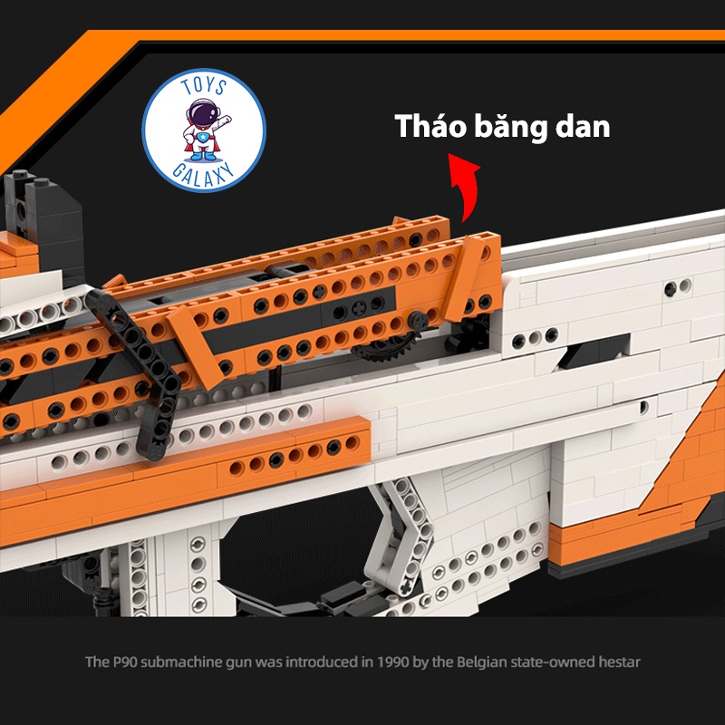Đồ Chơi Lắp Ráp Mô Hình PUBG Mô Hình P90 Asiimov Bắn Thun Nịt MOC Kevin183 / CSGO Free Fire Lửa Chùa CoD Titanfall