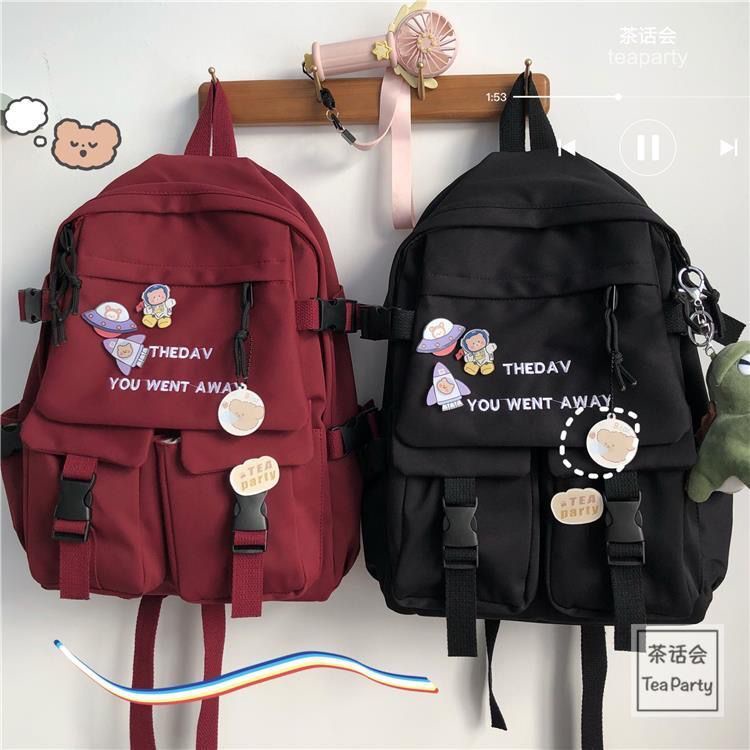 Balo Nữ Đi Học Ulzzang Thời Trang Giá Rẻ, Cặp Đi Học Nữ ANANStore (Tặng Sticker)