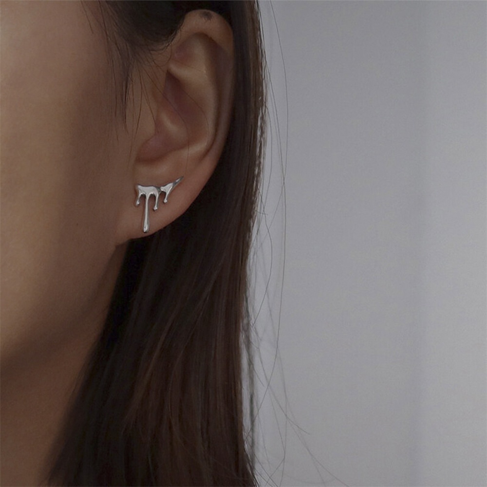 Cod Qipin Khuyên Tai Dạng Lỏng Hình Giọt Nước Kiểu Punk Cổ Điển Cho Nam Và Nữ