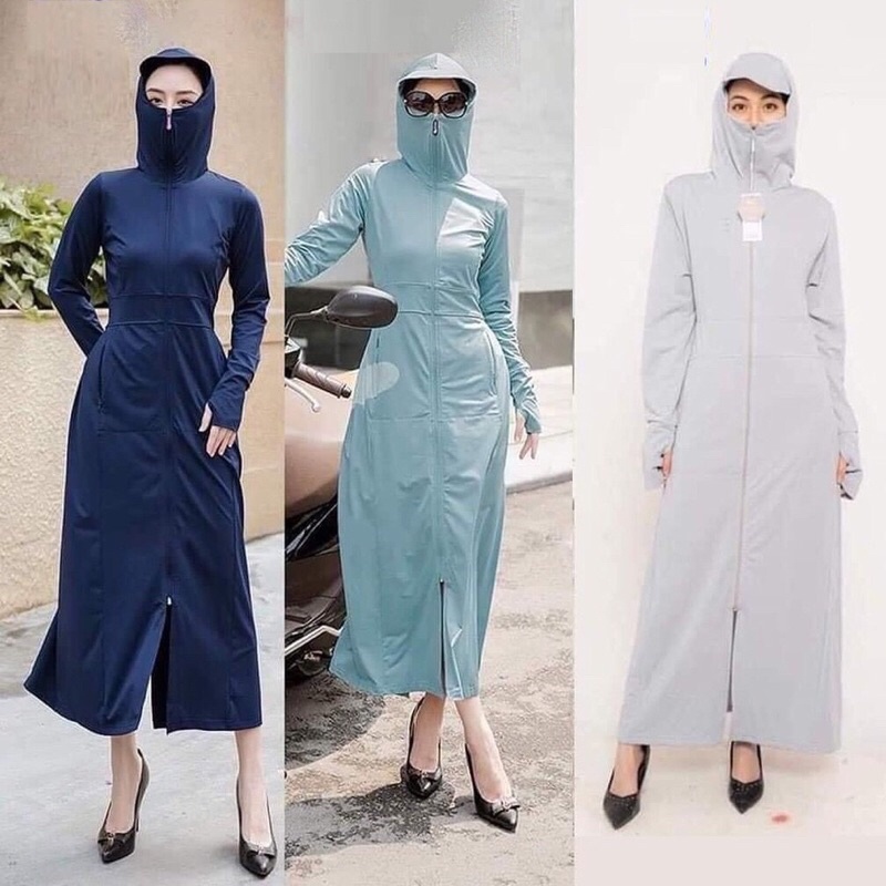 ÁO NẮNG CHOÀNG DÁNG DÀI VẢI THUN HẠT XOÀN CHỐNG NẮNG THOÁNG MÁT