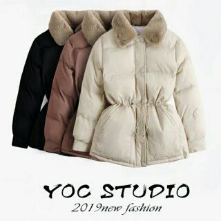 [ORDER] Áo khoác phao nữ ulzzang thắt dây eo siêu ấm