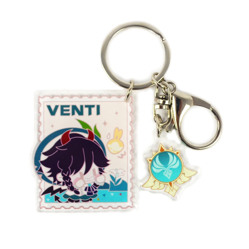 Móc khóa acrylic Tmdbyx có khung hình hoạt hình Genshin Impact xinh xắn dùng để trang trí