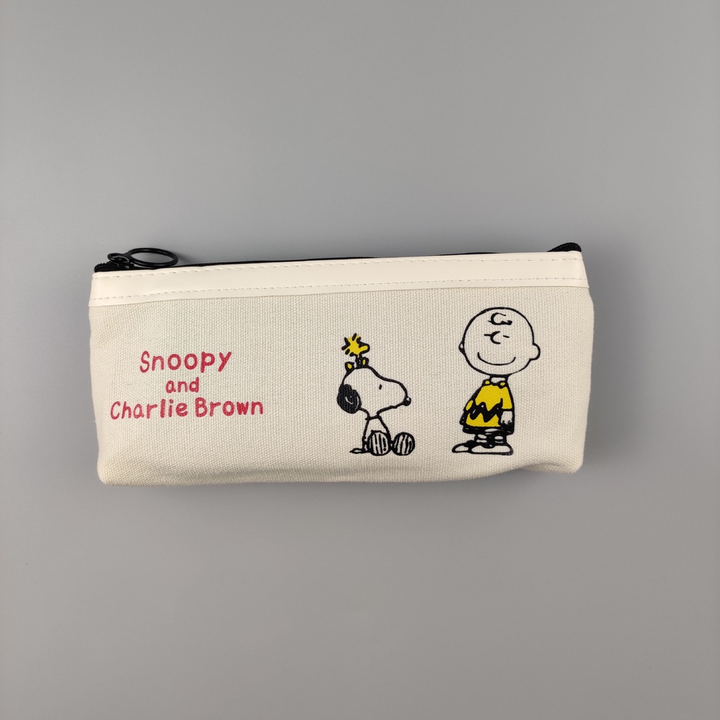 Túi Đựng Bút Bằng Vải Canvas In Hình Snoopy Dễ Thương Dành Cho Học Sinh