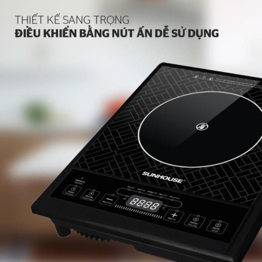 Bếp Điện Từ Cảm Ứng Sunhouse SHD6011, Bếp Điện Từ Đơn Sunhouse Công Suất 2000 W Kính Chịu Lực Siêu Bền.