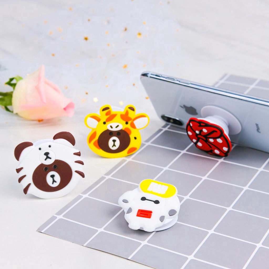 Giá đỡ điện thoại túi khí hình mèo/kỳ lân 3D dễ thương