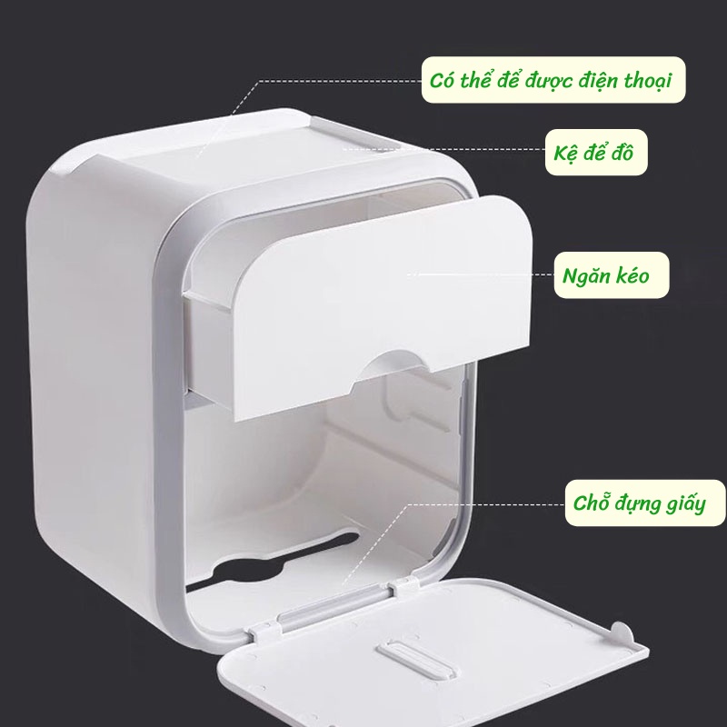 Hộp Đựng Giấy Vệ Sinh Hộp Đựng Khăn Giấy Gắn Tường Chống Thấm Nước Sáng Tạo Cho Nhà Tắm Titan Store