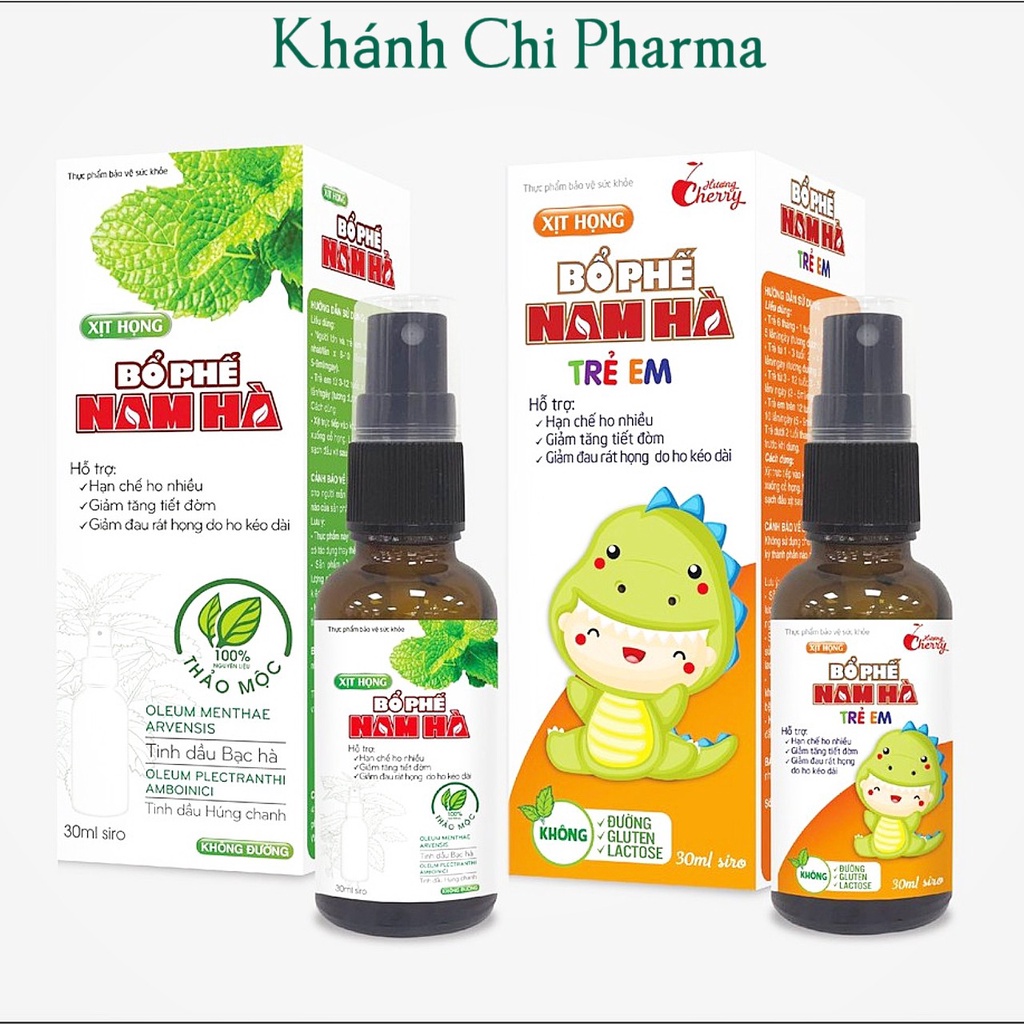 Xịt họng bổ phế Nam hà. Hỗ trợ giảm ho, rát họng an toàn cho trẻ từ 6 tháng tuổi (hàng chính hãng)