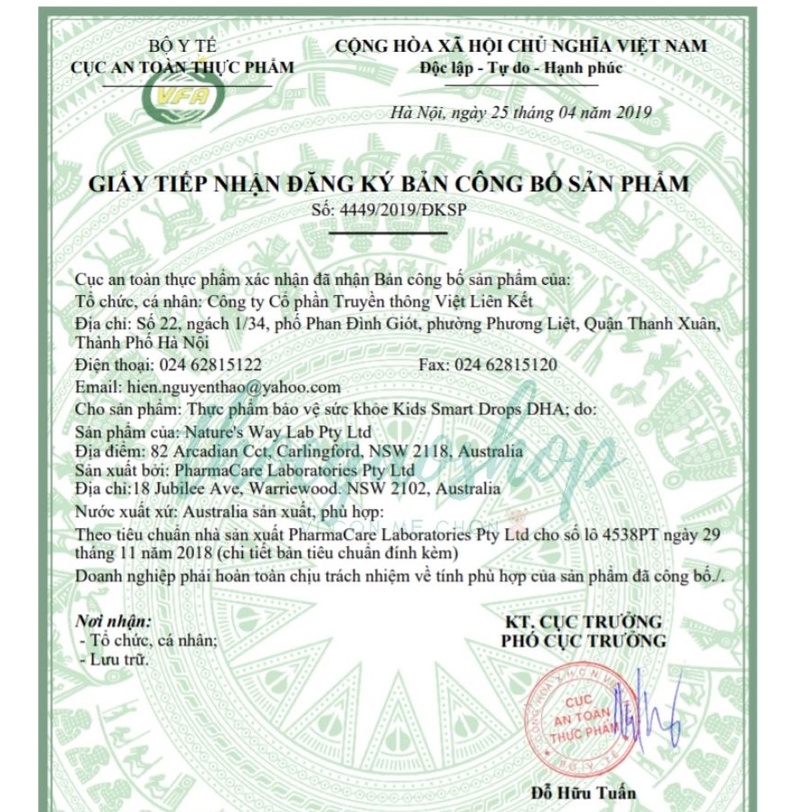 DHA Nature’s Way Kids Smart Drop DHA dạng giọt 20ml - Bổ sung EPA và DHA phát triển trí não cho trẻ nhỏ