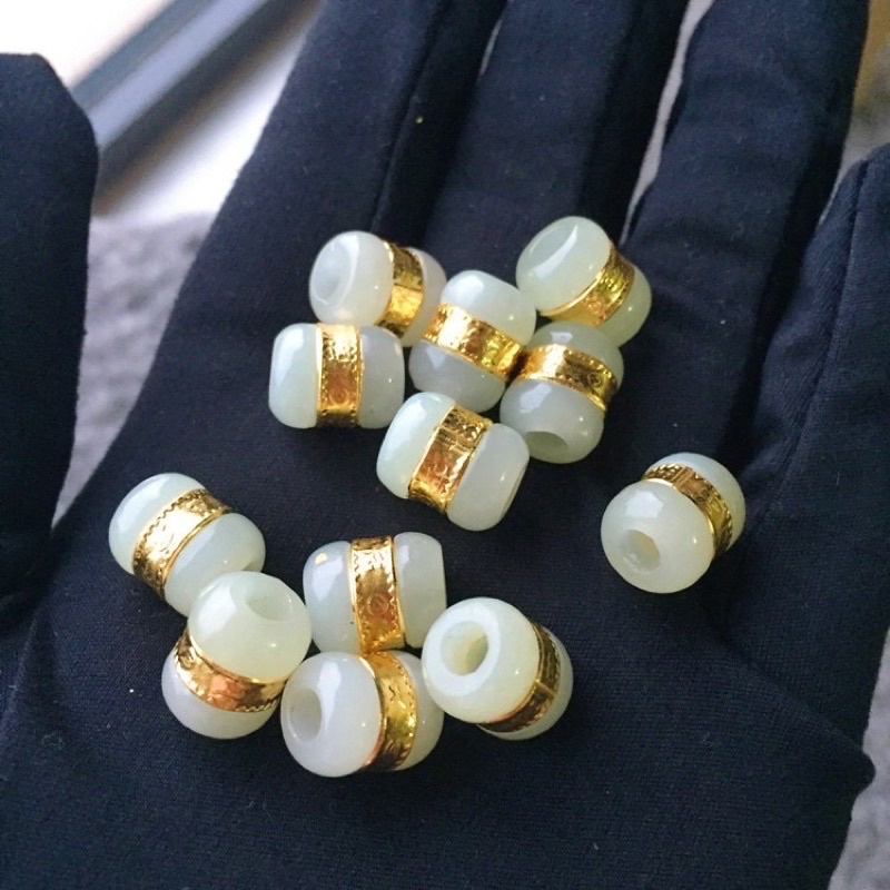 Vòng Đá Aquamarine Kết Hợp Lu Thống khảm vàng